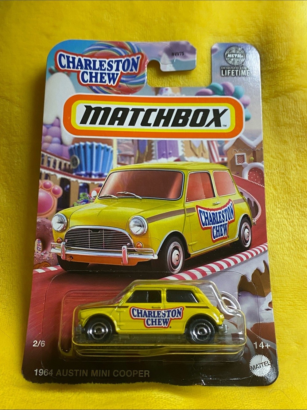 Matchbox 1964 Austin Mini Cooper Charleston Chew - Yellow